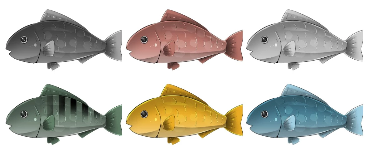 6种鱼的材料素材