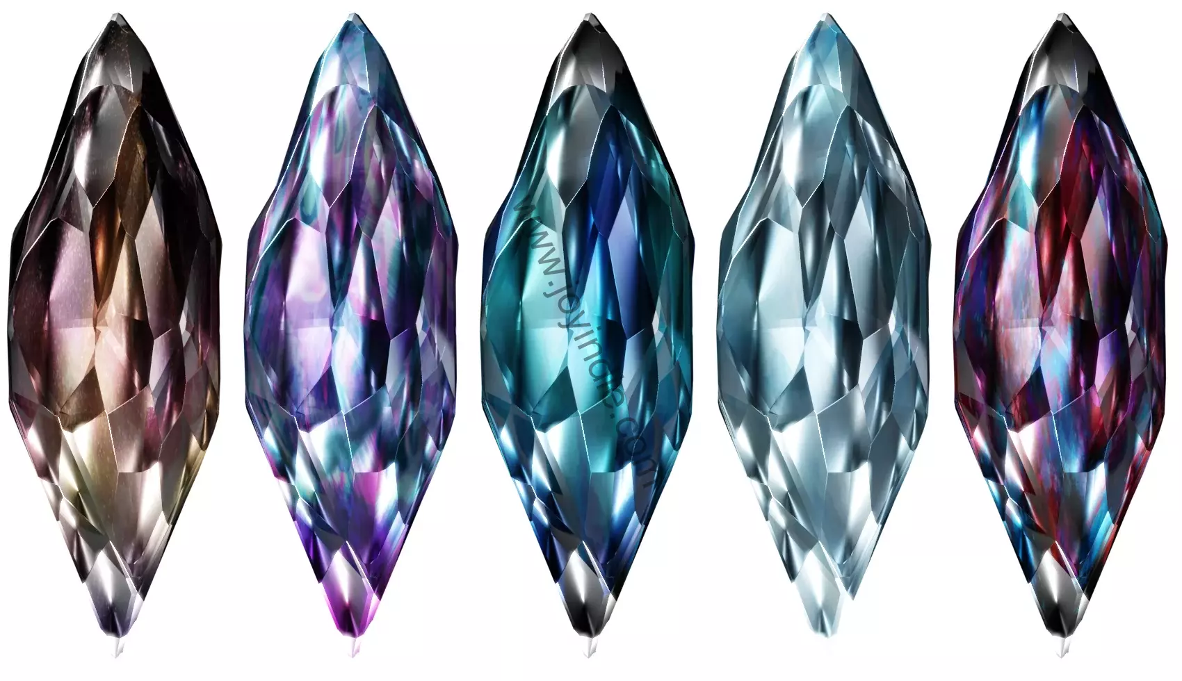 30种不同颜色的水晶、宝石